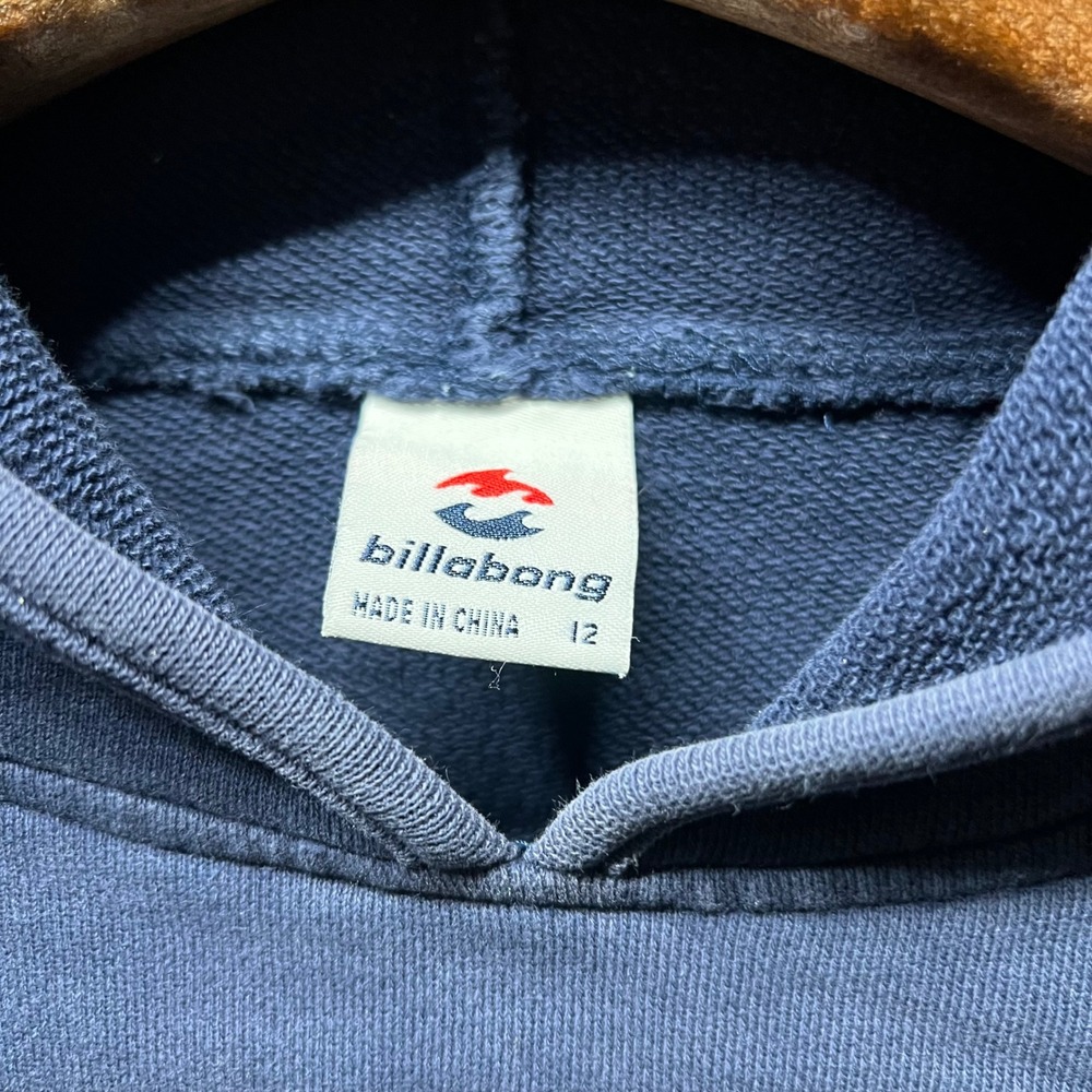 Billabong Hoodie Kids‎ Size 12 Navy Blue 73 Star Graphic Pullover Sweatshirt - Picture 3 of 8